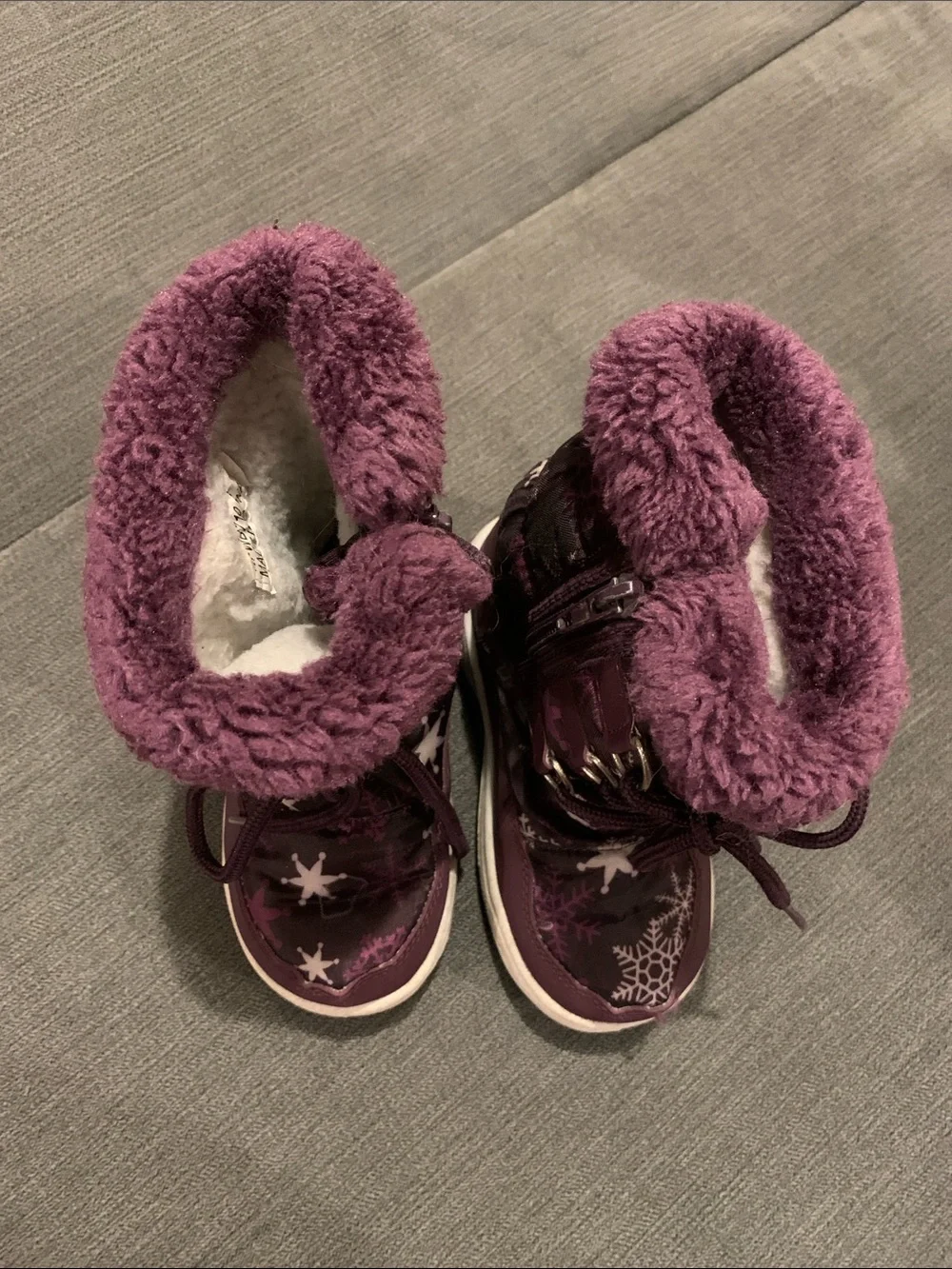 Winter Snow Boots Girls Size 8 Kids Purple Star Nova Mountian